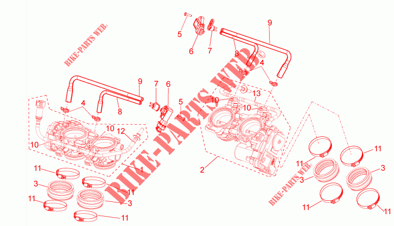 Throttle body voor Aprilia Tuono V4 1100 RR E4 ABS 2018