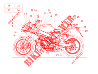 Plate set and decal voor Aprilia Tuono V4 Factory 1100 Euro 4 Superpole ABS 2019