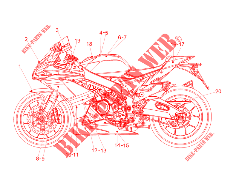STICKERS voor Aprilia RS 660 4T 8V Euro 5 ABS 2020