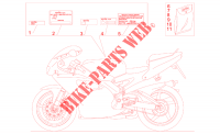 Plate set and decal voor Aprilia RS 250 1997