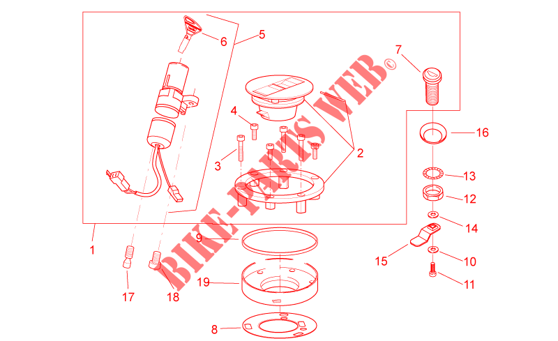 Lock hardware kit voor Aprilia RS 50 2010