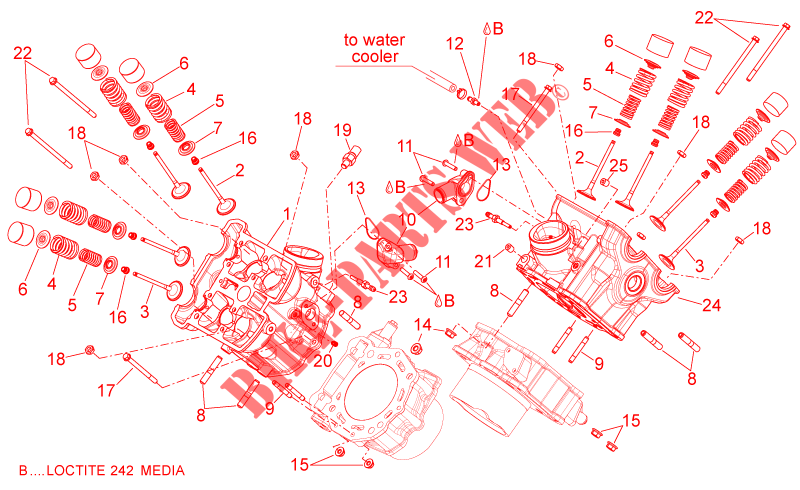 Cylinder head   valves voor Aprilia Shiver PA 2015