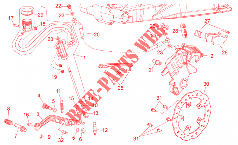 Rear brake system voor Aprilia Shiver 2014