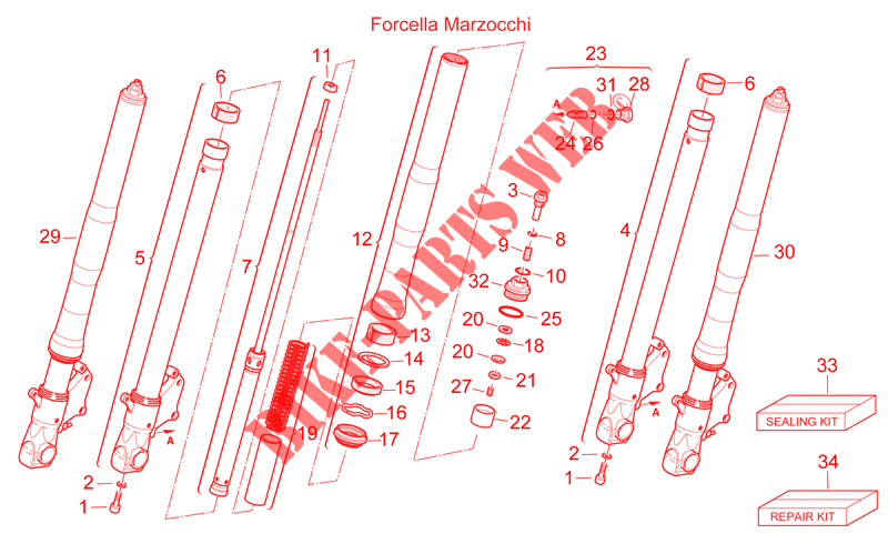 Front fork III voor Aprilia SL Falco 2001
