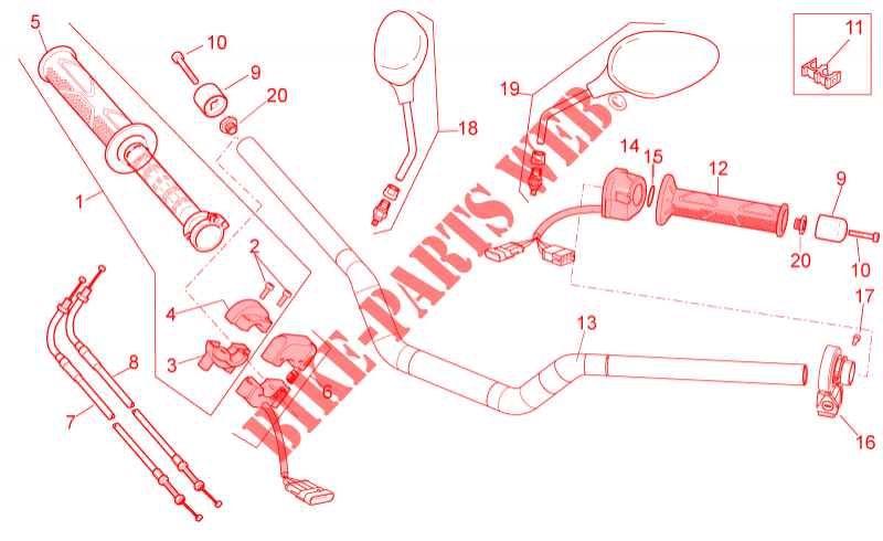 Handlebar   Controls voor Aprilia Tuono V4 R APRC ABS 2014